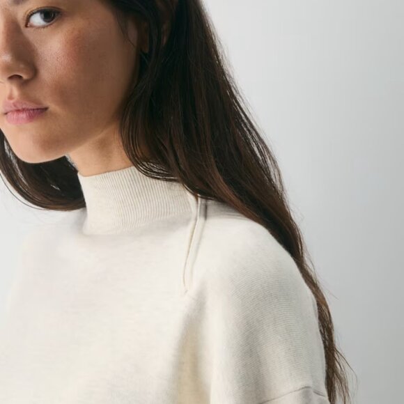 NWT Aritzia VILLAGE Mockneck Heather Birch M - Picture 4 of 8